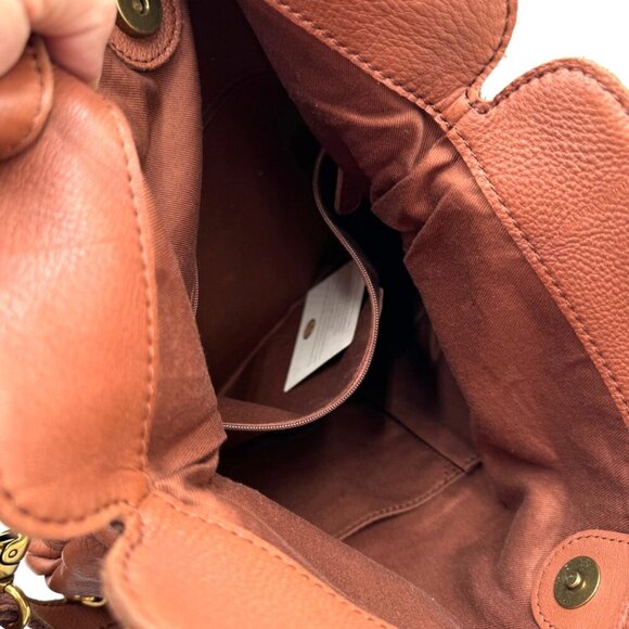 Fossil Erin Foldover Leather Tote Crossbody Bag Dark Brown purse Crossbody - Picture 10 of 10